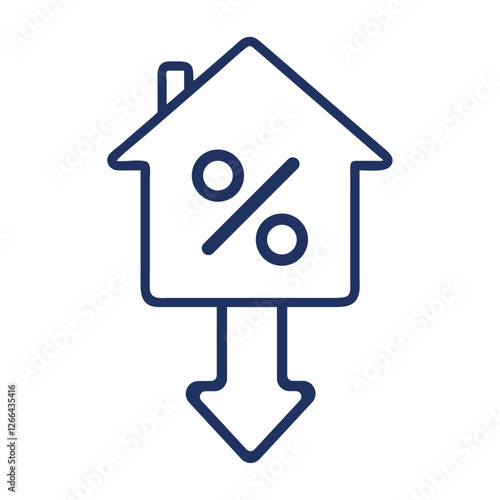 Mortgage rate drop icon