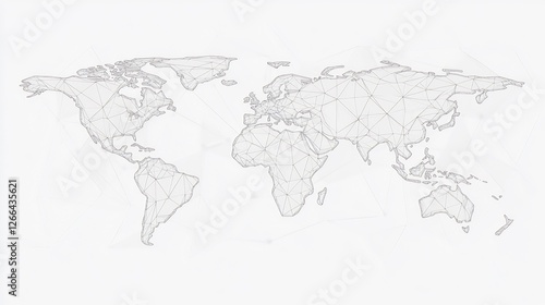 Fototapeta Naklejka Na Ścianę i Meble -  Sketchy World Map Soft Light Elegant Design. AI Generated