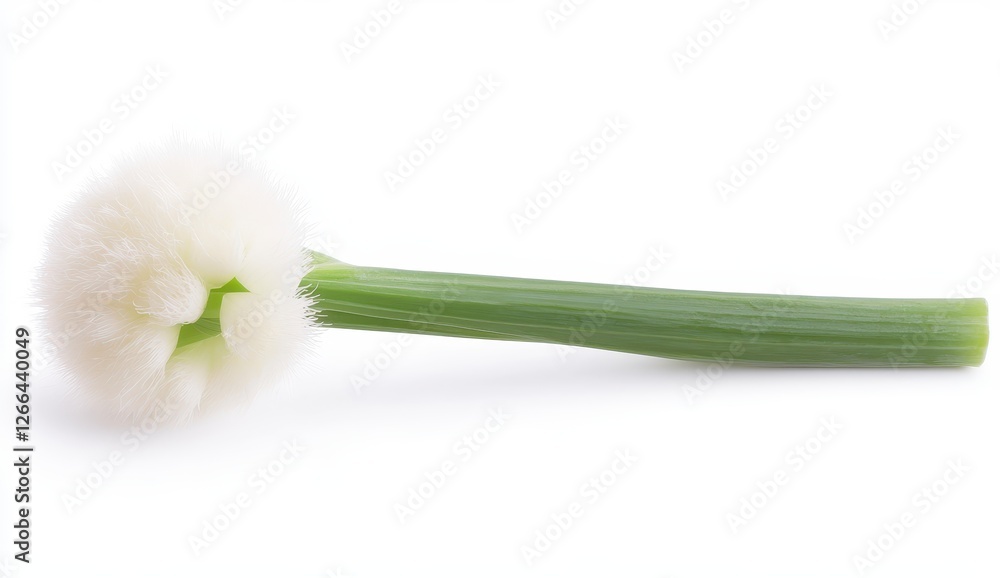 Fototapeta premium Unique Green Onion with Fluffy White End for Culinary Uses