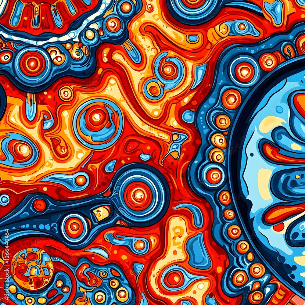 Abstract swirling red and blue organic shapes, vibrant color palette, digital art, ideal for design backgrounds Abstract swirling red and blue organic shapes, vibrant color palette, digital art, ideal for design backgrounds