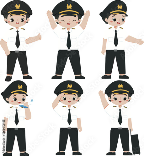 cute kid in pilot costume
