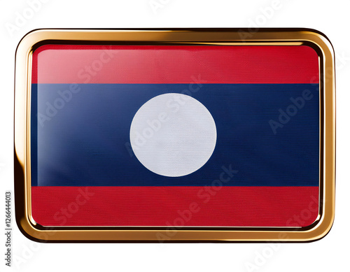 Free Download ラオスの国旗のブローチ。白背景。(Lao People's Democratic Republic flag brooch on white background.)
 - GFXLoad