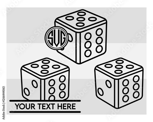 Ludo dice svg, ludo dice outline, game svg, ludo svg, ludo game svg, ludo dice png, ludo svg images, cut files, Ludo Monogram Svg, Split Monogram, Circle Monogram 