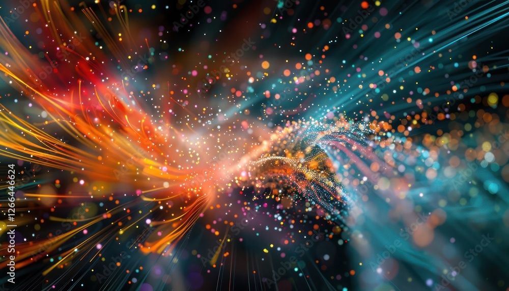 Cyberspace maping with futuristic international telecommunication network, concept about global data transfer, background with colourful abstract dynamic gradient line flows connecting cityspace aroun Cyberspace maping with futuristic international telecommunication network, concept about global data transfer, background with colourful abstract dynamic gradient line flows connecting cityspace aroun