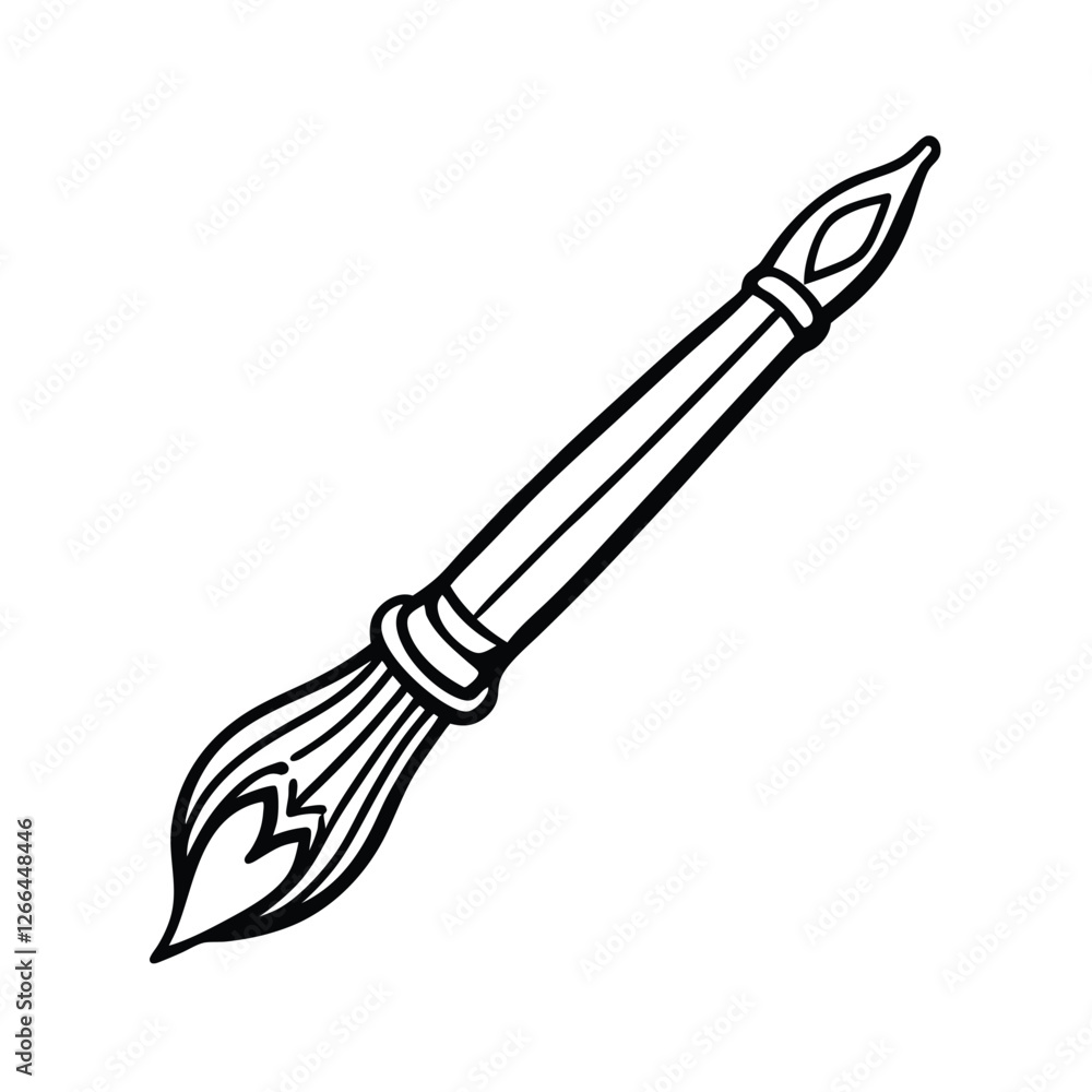 Obraz premium Brush Pen - Hand-Drawn Black and White Illustration for Artists and Designers