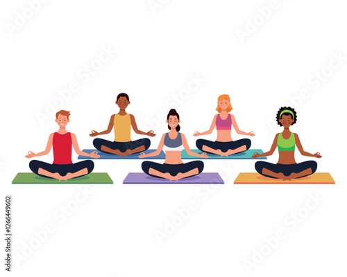 Fitness class yoga group icon