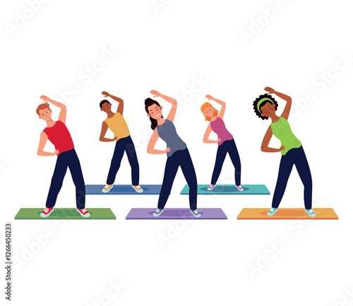 Fitness class training group icon