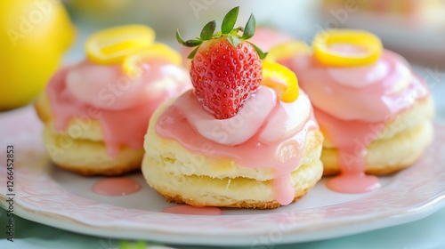 Delicious Strawberry Lemon Biscuits with Pink Glaze Perfect for Dessert