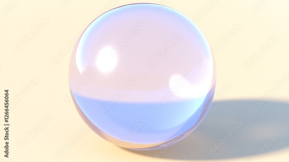 Soft light illuminates iridescent glass sphere subtly reflecting pastel hues. AI Generated Soft light illuminates iridescent glass sphere subtly reflecting pastel hues. AI Generated