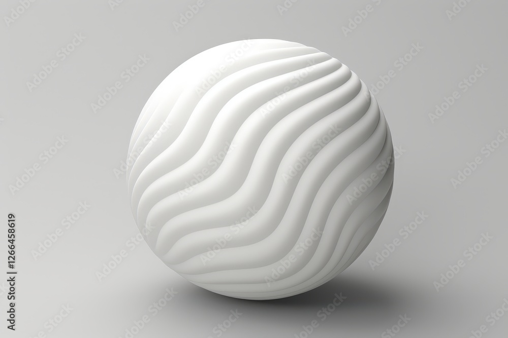 White sphere with wavy lines on gray background. Concept art for abstract design element White sphere with wavy lines on gray background. Concept art for abstract design element