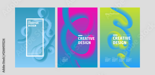 Abstract Gradient Posters Creative Design Templates, Vibrant Colors, Swirling Patterns