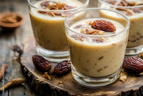 Susu Kurma or Smoothie Dates made from milk and dates or palm fruits. Popular as a Suhoor menu  with generative ai