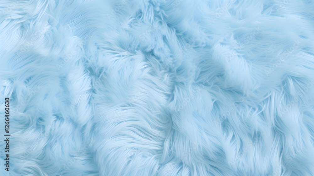 Obraz premium Soft Light Blue Faux Fur Texture Background Fluffy Shag Carpet Pastel Color Cozy Fabric