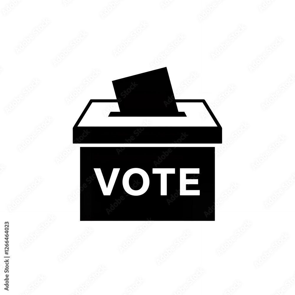 Voting Box Icon with Ballot Represents Election Participation Voting Box Icon with Ballot Represents Election Participation
