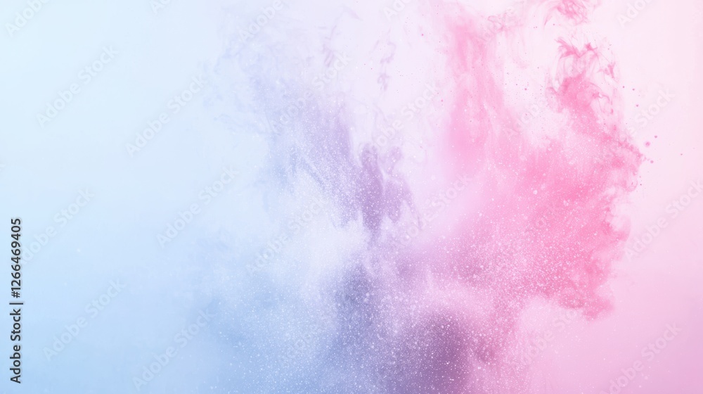 Obraz premium Abstract Art for Eid Ul Fitr Celebration with Soft Pink and Blue Color Splash Design