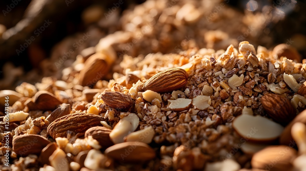Textured Grains and Nuts in Macro Shot Capturing Natural Roughness and Raw Beauty Textured Grains and Nuts in Macro Shot Capturing Natural Roughness and Raw Beauty