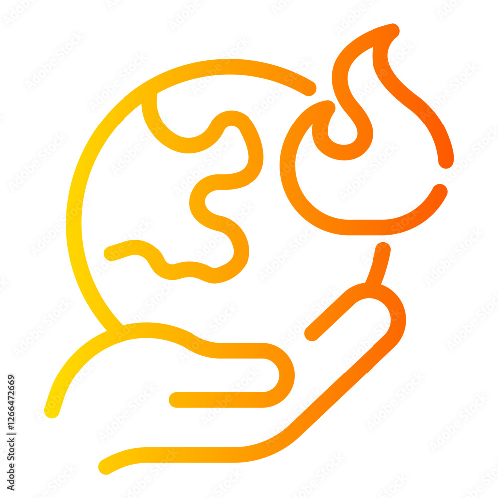 Obraz premium global warming Line Gradient Icon