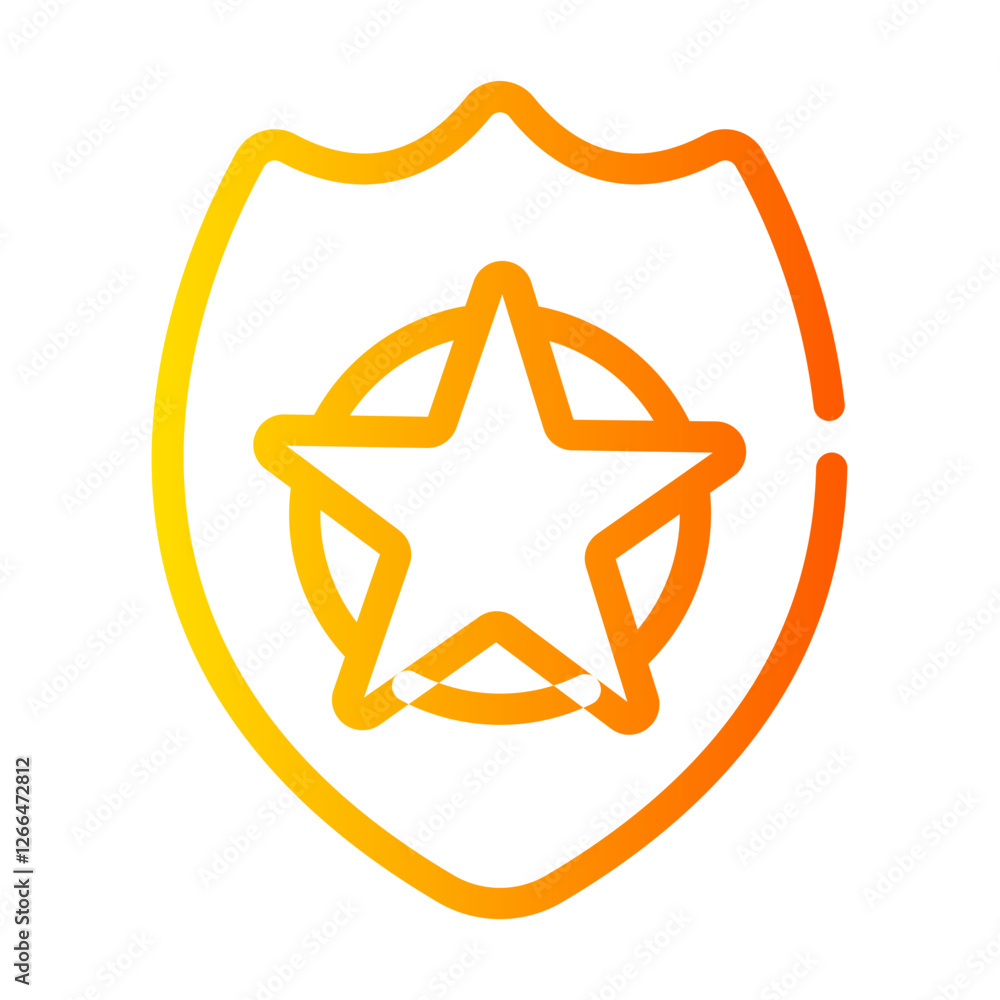 police shield Line Gradient Icon police shield Line Gradient Icon