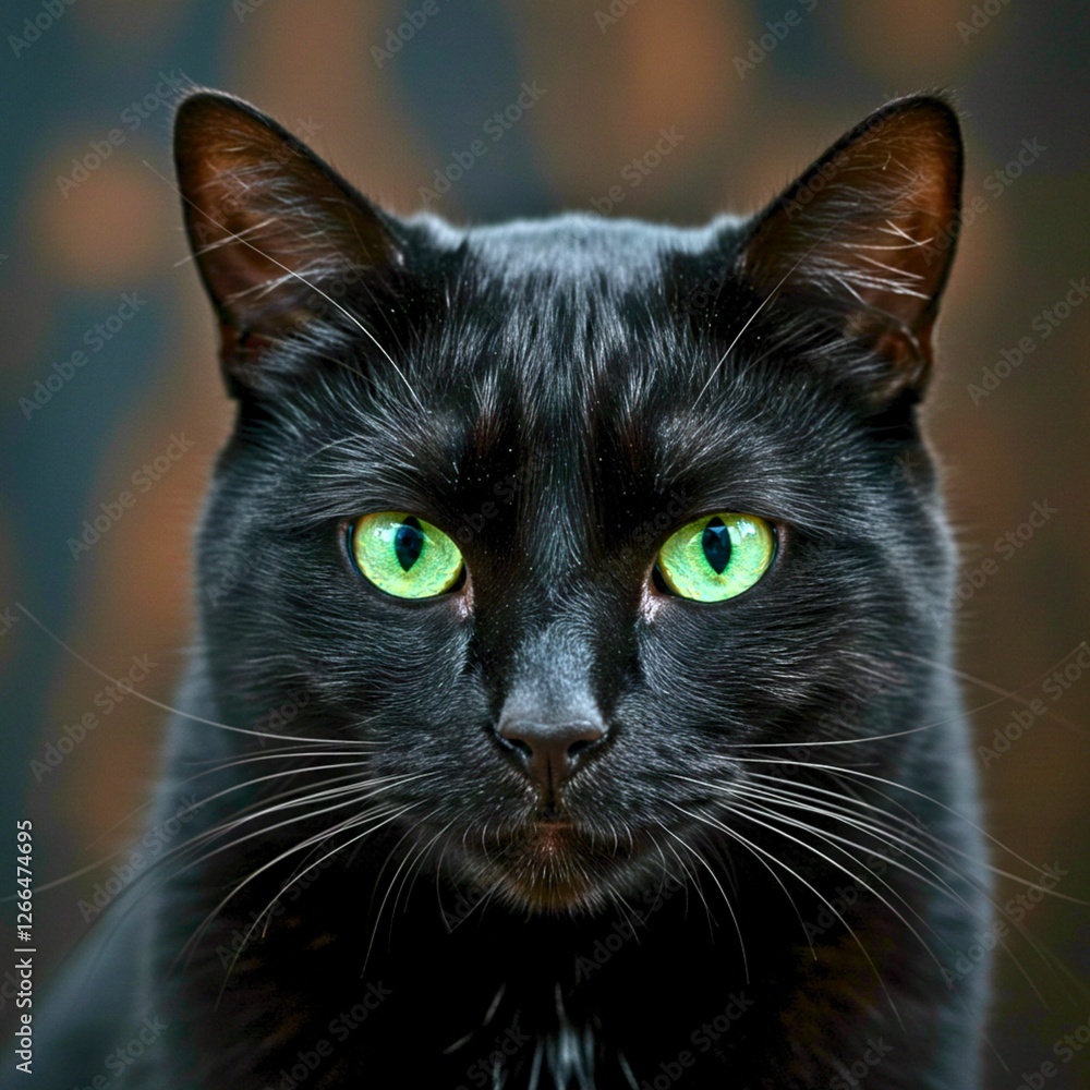 Fototapeta premium Shadows and Secrets, The Mysterious Stare of a Cat