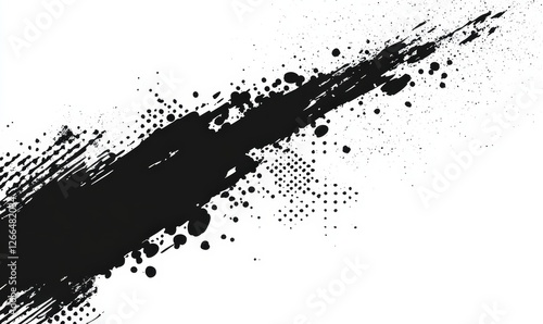 Wallpaper Mural Black ink splash isolated on white. Abstract background for design element, presentations, or creative projects Torontodigital.ca