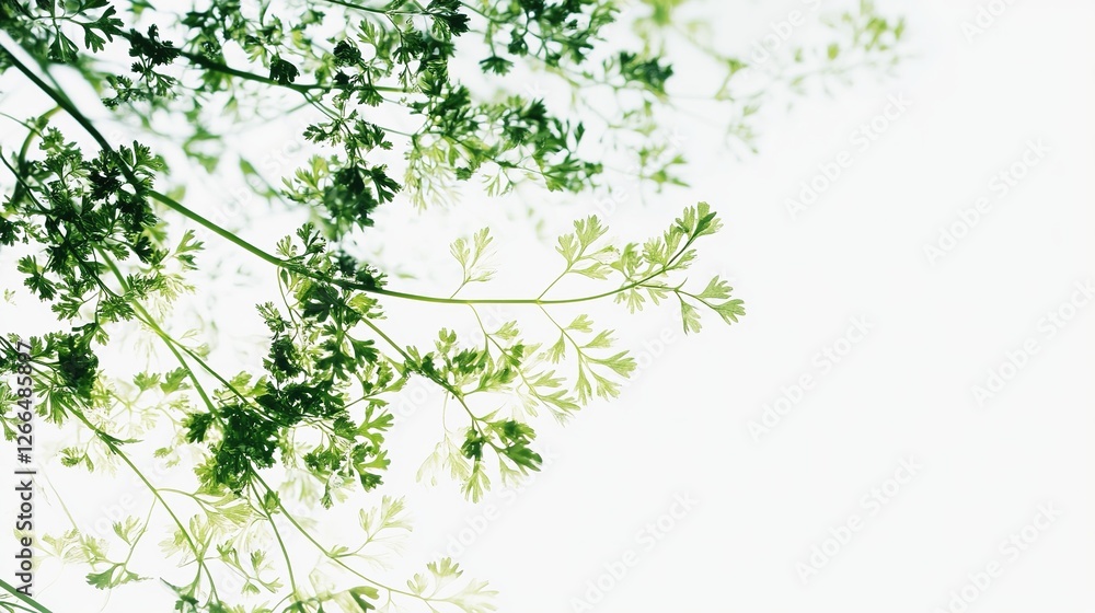 Close-Up of a Fresh Coriander Bunch Isolated on Transparent Background, Showcasing Vibrant Green Leaves and Delicate Stems. Close-Up of a Fresh Coriander Bunch Isolated on Transparent Background, Showcasing Vibrant Green Leaves and Delicate Stems.