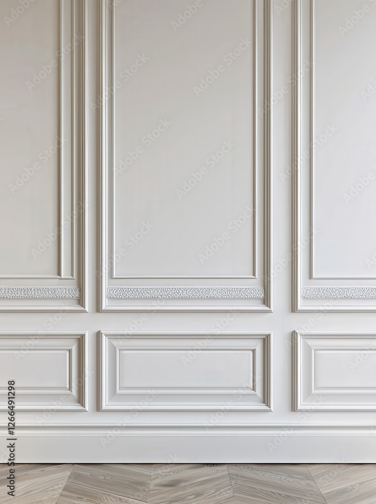 White wainscoting with wood floor White wainscoting with wood floor