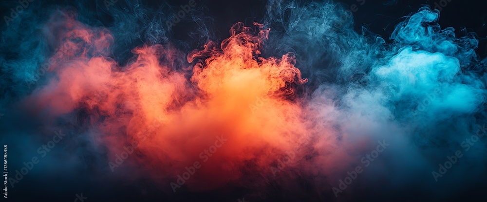 custom made wallpaper toronto digitalAbstract red blue smoke clouds, dark background, design element