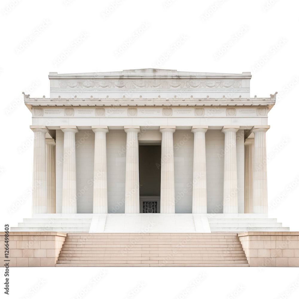 Fototapeta premium lincoln memorial in washington dc transparent background