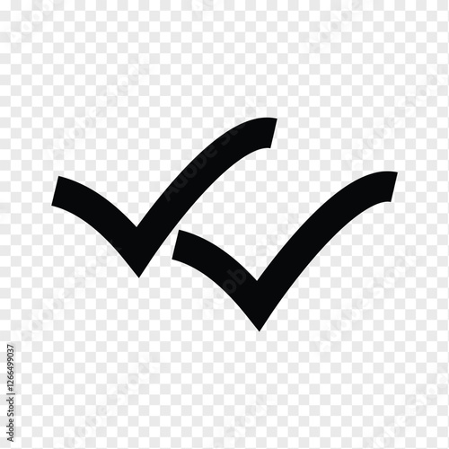 double tick icon set. check mark and tick mark icon, accept button icon set. vector illustration.