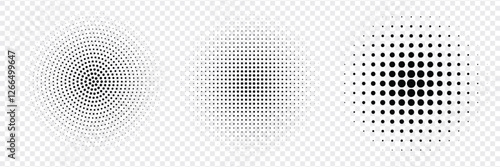 Halftone gradient. Dotted gradient, smooth dots spraying and halftones dot background seamless. vector ilustration