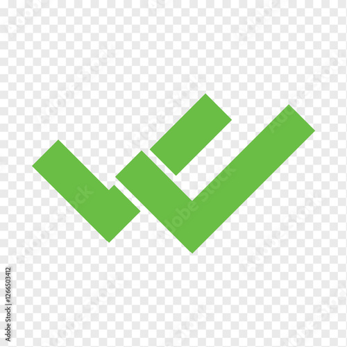 double tick icon set. check mark and tick mark icon, accept button icon set. vector illustration.