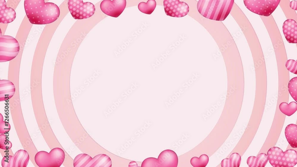 Pastel background frame with heart pattern and copy space for opening video Pastel background frame with heart pattern and copy space for opening video
