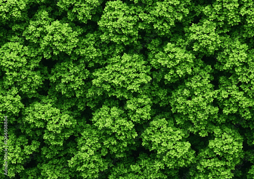 Dense forest canopy top view, lush green leaves, nature background Dense forest canopy top view, lush green leaves, nature background