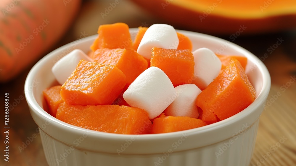 Sweet potato casserole marshmallows autumn dessert recipe Sweet potato casserole marshmallows autumn dessert recipe