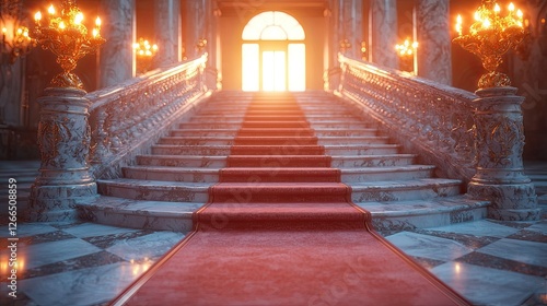 Wallpaper Mural Grand staircase in an opulent palace, illuminated by sunlight, showcasing luxurious decor and elegance Torontodigital.ca