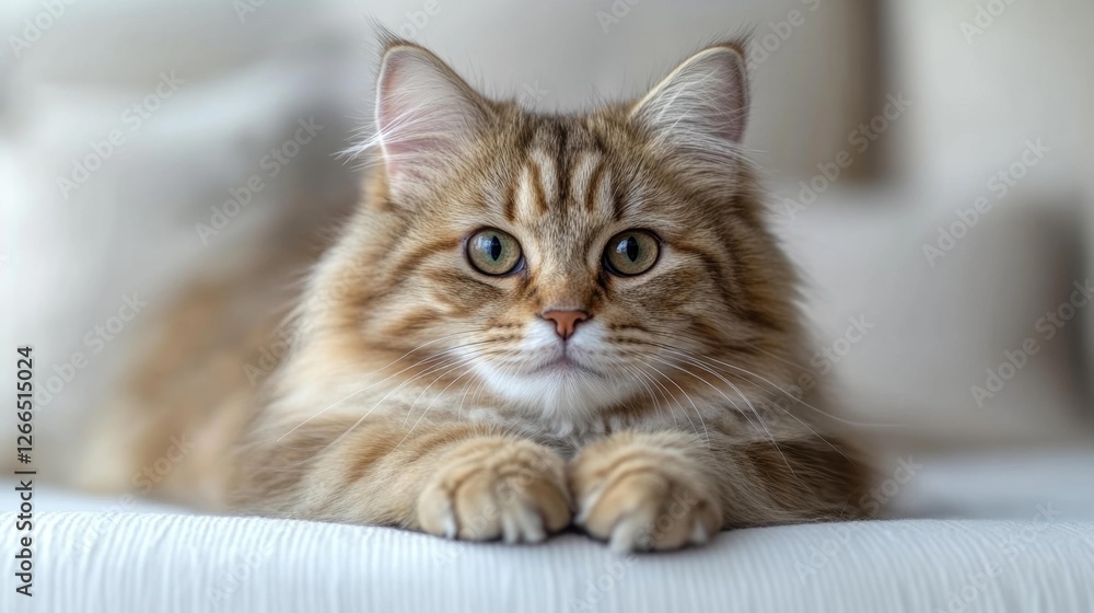 Close-up of Cute Fluffy Cat with Green Eyes. Generative AI Close-up of Cute Fluffy Cat with Green Eyes. Generative AI