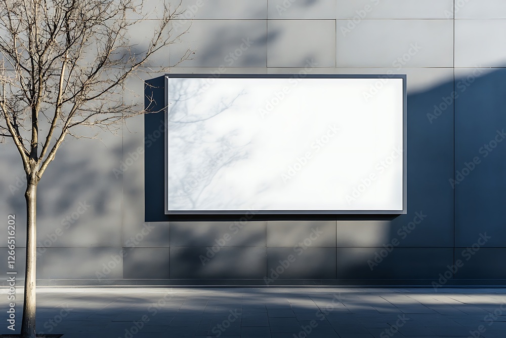 Fototapeta premium Blank billboard on the wall in the room.