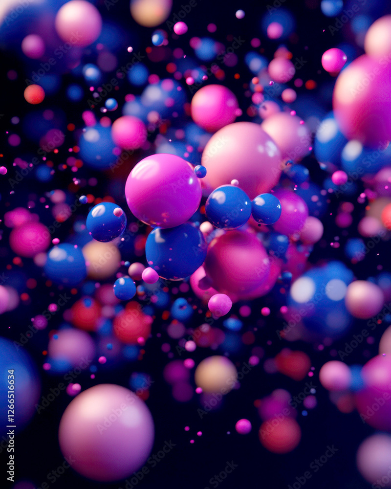 Abstract colorful spheres floating in a dark background. Abstract colorful spheres floating in a dark background.