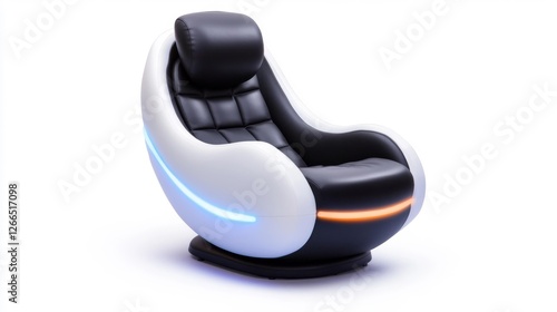 Futuristic Lounge Chair with Neon Lights and Sleek Design. Generative AI photo