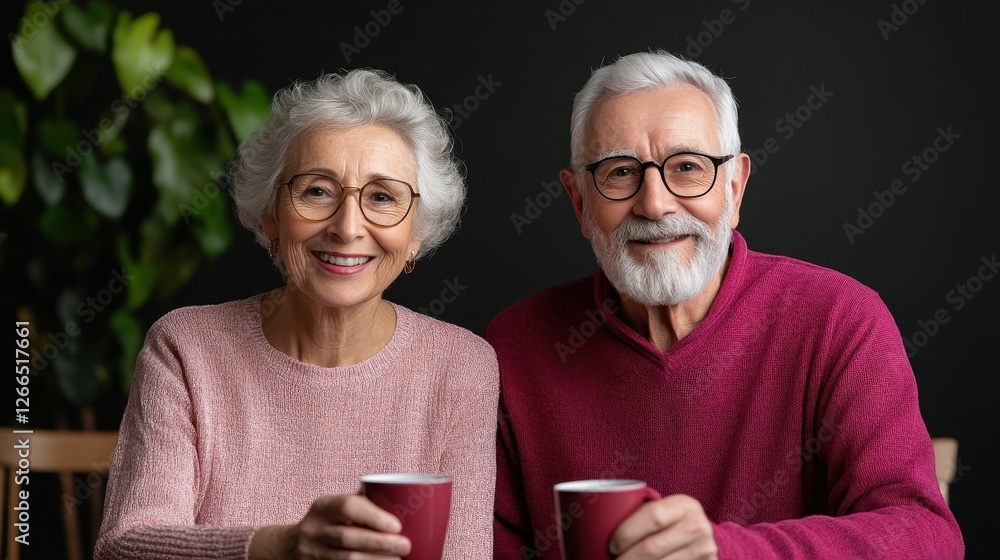 Elderly Couple Enjoying Time Together with Smart Home Assistant Elderly Couple Enjoying Time Together with Smart Home Assistant