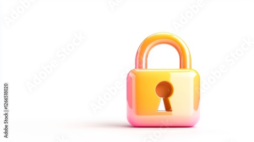 Colorful Lock on White Background with Isolated Object. Generative AI