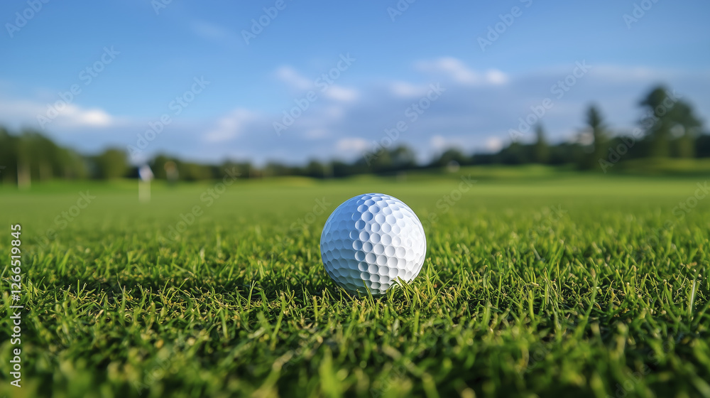 golf ball resting on lush green grass, ready for perfect shot on course golf ball resting on lush green grass, ready for perfect shot on course