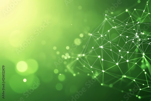 Abstract Green Network Connection Background