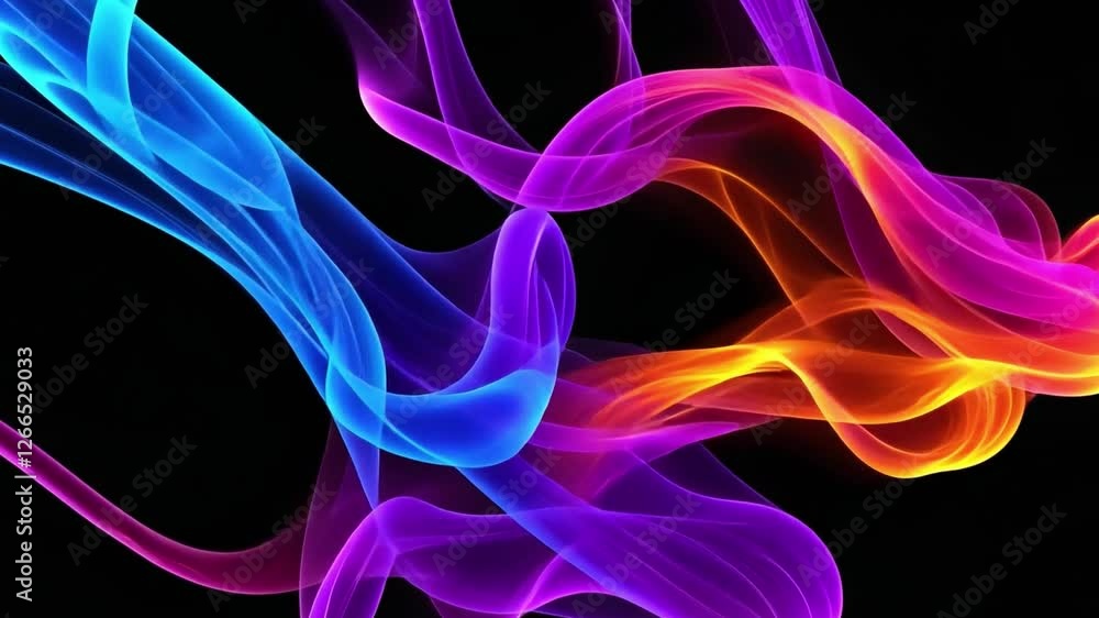 A colorful abstract design with swirling lines and shapes in shades of purple, orange, and yellow against a black background. A colorful abstract design with swirling lines and shapes in shades of purple, orange, and yellow against a black background.