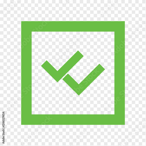 double tick icon set. check mark and tick mark icon, accept button icon set. vector illustration.