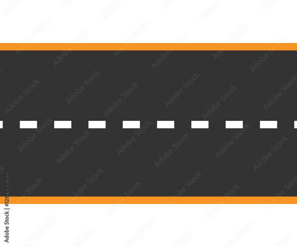Simple vector illustration of a road with dashed white lines. Simple vector illustration of a road with dashed white lines.