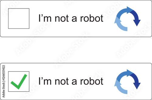I'm not a robot button set. Captcha button set.