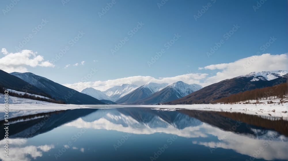 mountains are reflected in the still water of a lake mountains are reflected in the still water of a lake