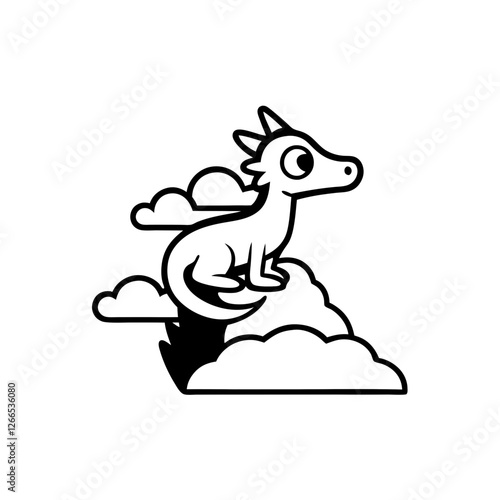 A dragon perched on a cliff overlooking a valley