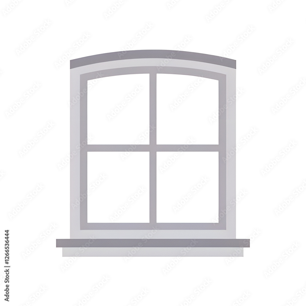 Obraz premium Arched Window with Four Panes